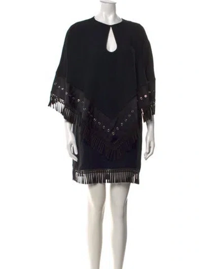 Pre-owned Andrew Gn Asymmetrical Mini Dress In Black