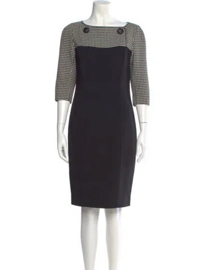Pre-owned Andrew Gn Bateau Neckline Knee-length Dress In Black
