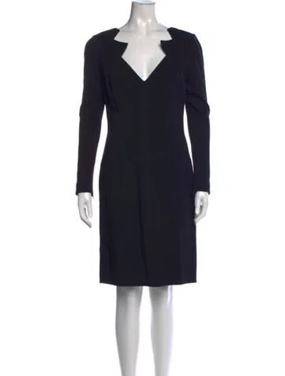 Pre-owned Andrew Gn Bateau Neckline Knee-length Dress In Black