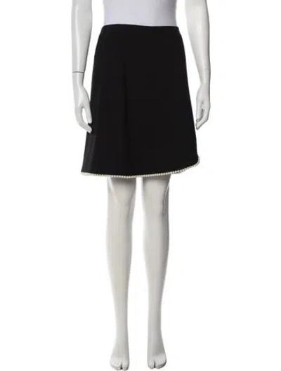 Pre-owned Andrew Gn Beaded Accents Mini Skirt In Black