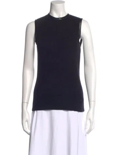 Pre-owned Andrew Gn Cashmere Crew Neck Sweater In Black