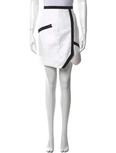 Pre-owned Andrew Gn Colorblock Pattern Knee-length Skirt In Black/white