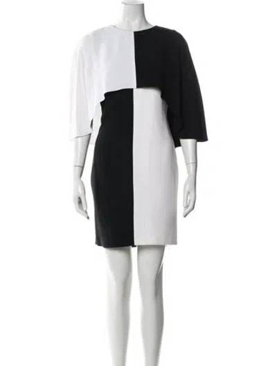 Pre-owned Andrew Gn Colorblock Pattern Mini Dress In Black