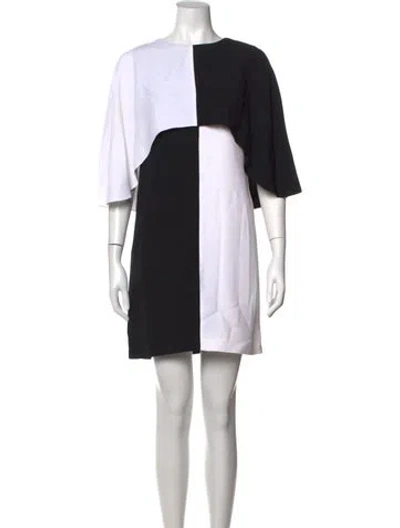 Pre-owned Andrew Gn Colorblock Pattern Mini Dress In Black