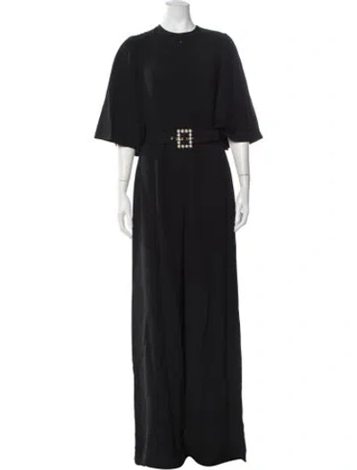 Pre-owned Andrew Gn Crew Neck Jumpsuit In Black