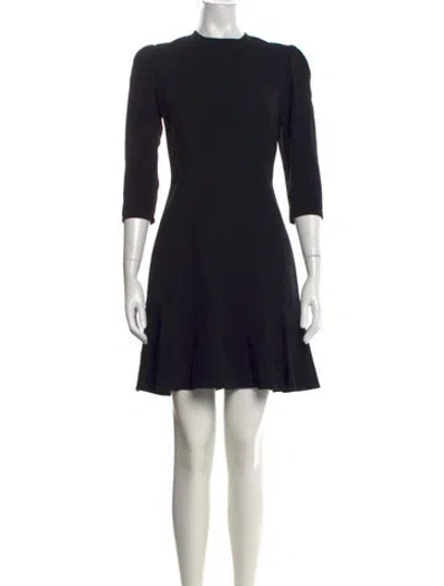 Pre-owned Andrew Gn Crew Neck Mini Dress In Black