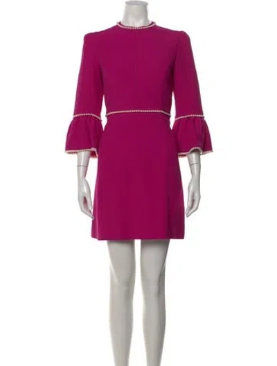Pre-owned Andrew Gn Crew Neck Mini Dress In Pink