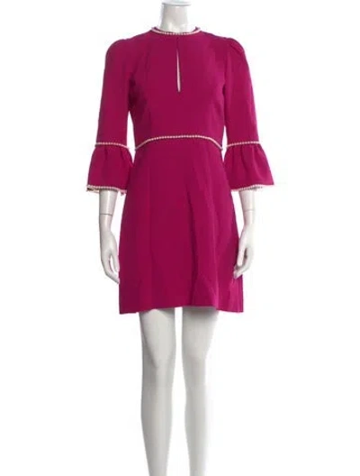 Pre-owned Andrew Gn Crew Neck Mini Dress In Pink