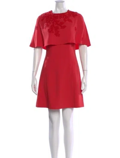 Pre-owned Andrew Gn Crew Neck Mini Dress W/ Tags In Multi