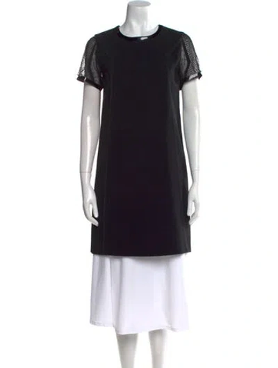 Pre-owned Andrew Gn Crew Neck Short Sleeve Tunic In Black