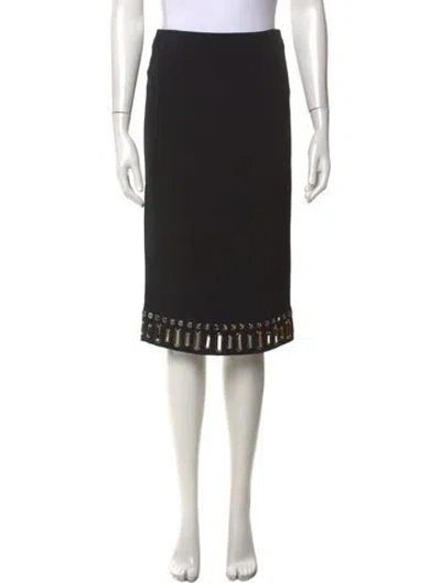 Pre-owned Andrew Gn Cutout Accent Midi Length Skirt In Black