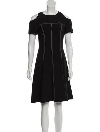 Pre-owned Andrew Gn Flared Knee-length Dress In Black