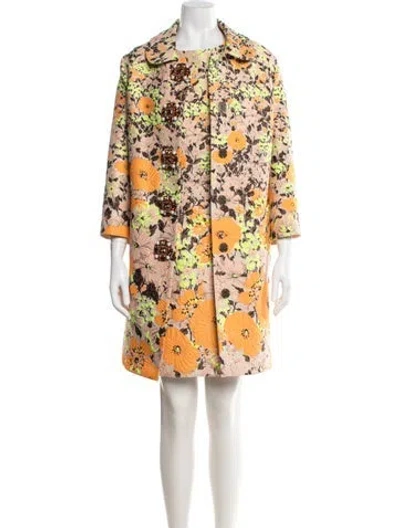 Pre-owned Andrew Gn Floral Print Dress Set W/ Tags In Orange