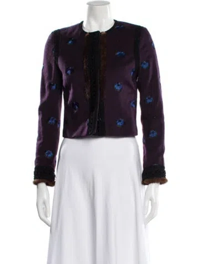 Pre-owned Andrew Gn Floral Print Jacket In White