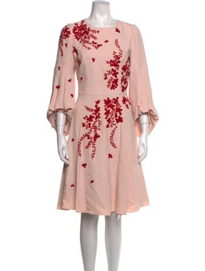 Pre-owned Andrew Gn Floral Print Knee-length Dress In Pink