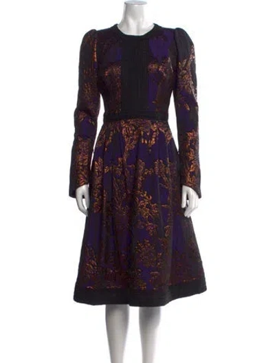 Pre-owned Andrew Gn Floral Print Midi Length Dress In Multicolor
