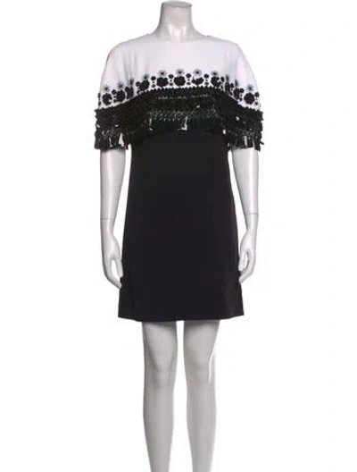 Pre-owned Andrew Gn Floral Print Mini Dress In Black