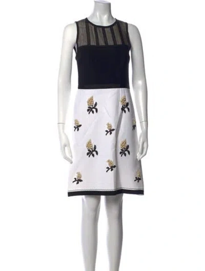 Pre-owned Andrew Gn Floral Print Mini Dress In Black