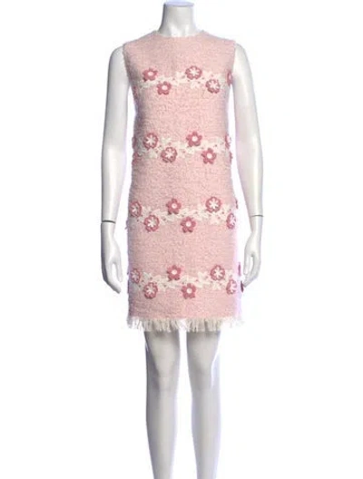 Pre-owned Andrew Gn Floral Print Mini Dress In Pink