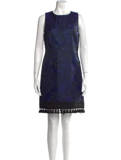 Pre-owned Andrew Gn Floral Print Mini Dress In Purple
