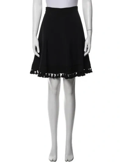 Pre-owned Andrew Gn Fringe Trim Accent Mini Skirt In Blue
