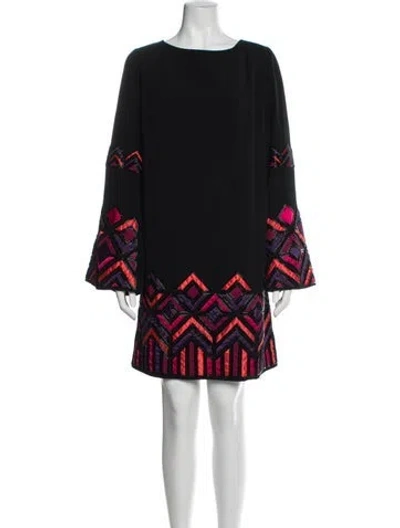 Pre-owned Andrew Gn Graphic Print Mini Dress In Black