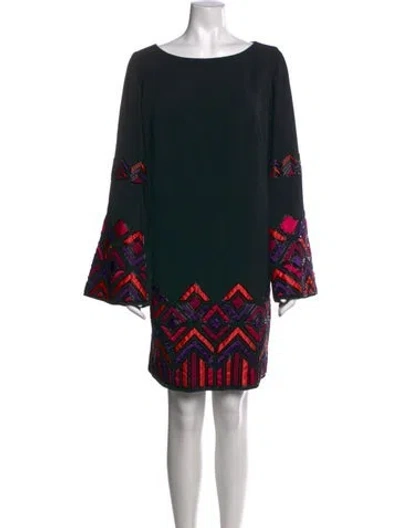 Pre-owned Andrew Gn Graphic Print Mini Dress In Black