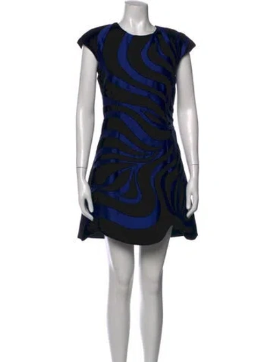Pre-owned Andrew Gn Graphic Print Mini Dress In Black