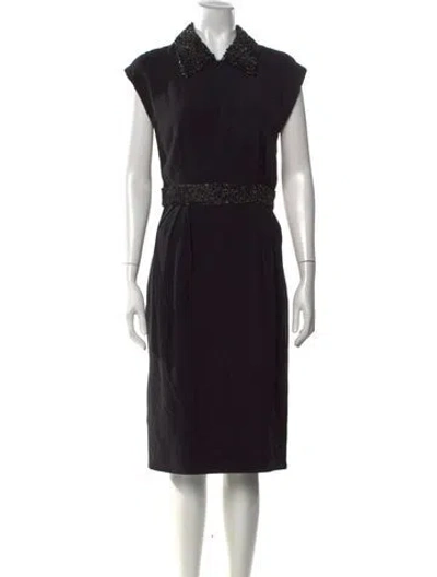 Pre-owned Andrew Gn Knee-length Dress In Black