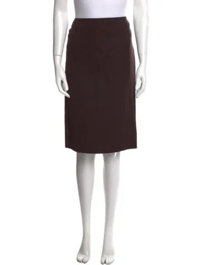 Pre-owned Andrew Gn Knee-length Skirt In Brown