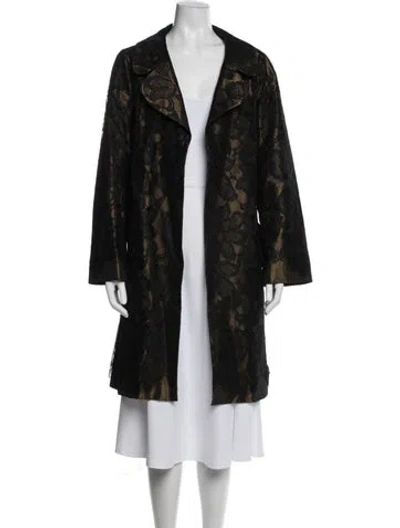 Pre-owned Andrew Gn Lace Pattern Coat In Black