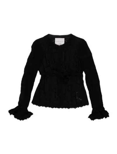 Pre-owned Andrew Gn Lace Pattern Jacket In Black