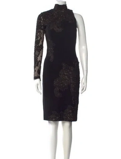 Pre-owned Andrew Gn Lace Pattern Knee-length Dress In Black
