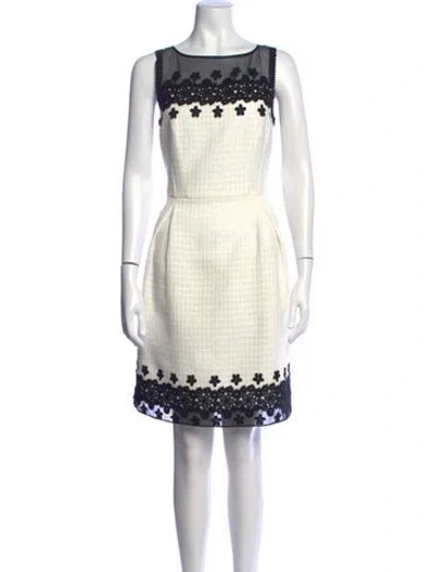 Pre-owned Andrew Gn Lace Pattern Knee-length Dress In Neutrals