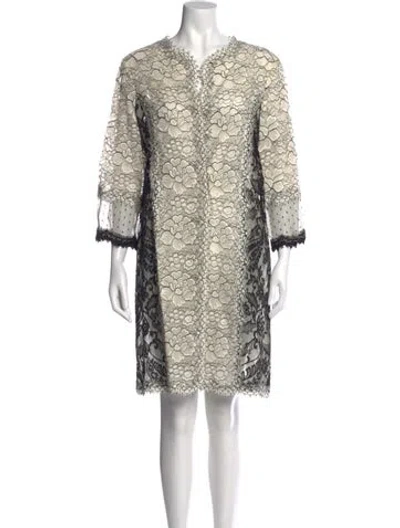 Pre-owned Andrew Gn Lace Pattern Mini Dress In Multi
