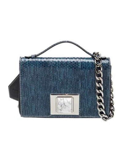 Pre-owned Andrew Gn Leather Crossbody Bag In Blue