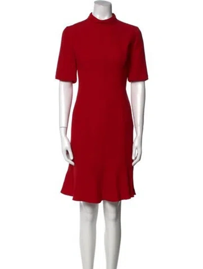 Pre-owned Andrew Gn Mock Neck Knee-length Dress In Red