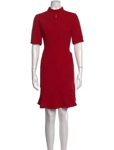 Pre-owned Andrew Gn Mock Neck Knee-length Dress In Red