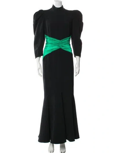 Pre-owned Andrew Gn Mock Neck Long Dress In Multi