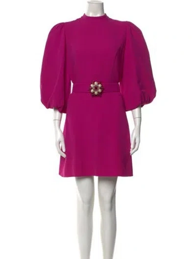 Pre-owned Andrew Gn Mock Neck Mini Dress In Pink