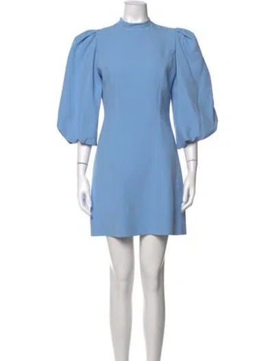 Pre-owned Andrew Gn Mock Neck Mini Dress W/ Tags In Blue