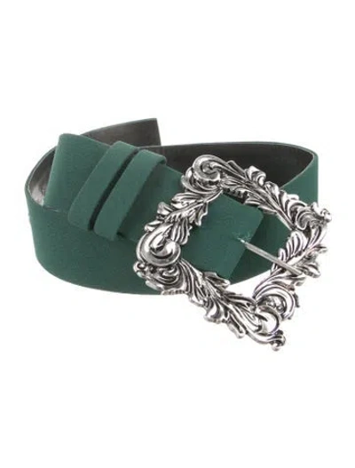Pre-owned Andrew Gn Nylon Waist Belt In Green