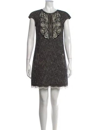 Pre-owned Andrew Gn Paisley Print Mini Dress In Neutrals