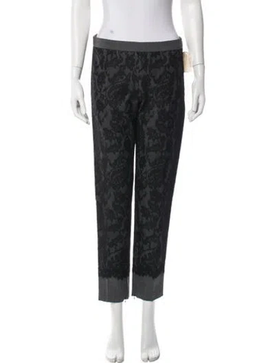 Pre-owned Andrew Gn Paisley Print Straight Leg Pants In Black