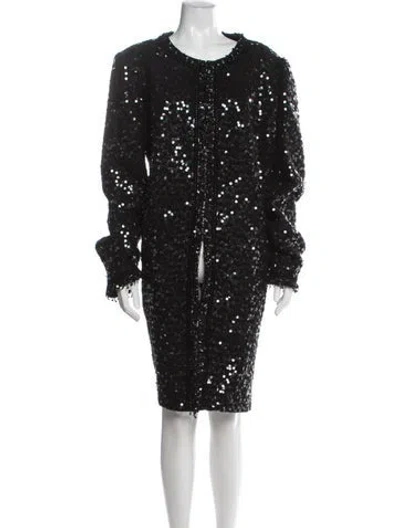 Pre-owned Andrew Gn Patterned Coat W/ Tags In Black