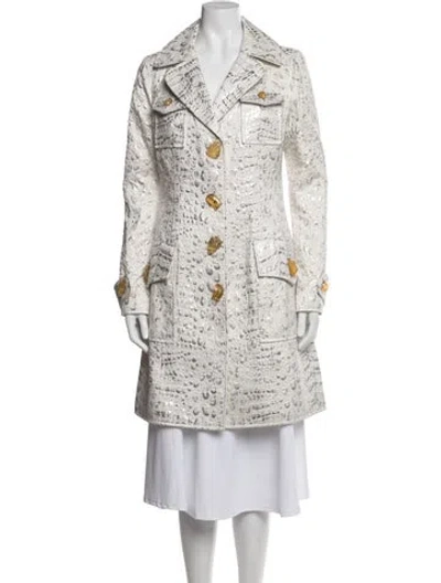 Pre-owned Andrew Gn Patterned Coat W/ Tags In White