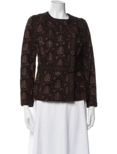 Pre-owned Andrew Gn Patterned Jacket In Brown