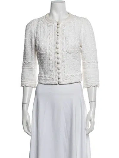 Pre-owned Andrew Gn Patterned Jacket In White
