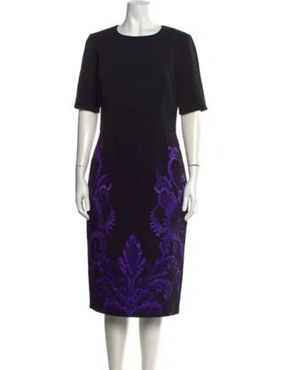 Pre-owned Andrew Gn Patterned Knee-length Dress In Black