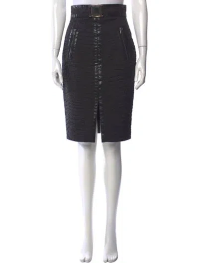 Pre-owned Andrew Gn Patterned Midi Length Skirt In Black